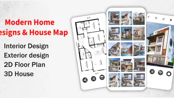 Hausentwurfsplan 3D-App
