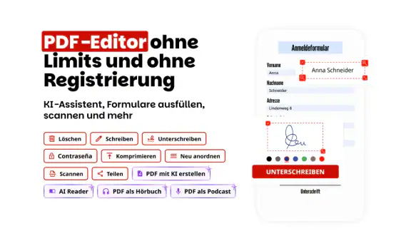 PDF bearbeiten, unterschreiben