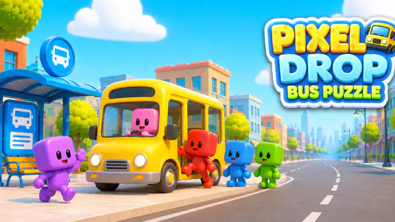 Pixel Drop: Bus Puzzle