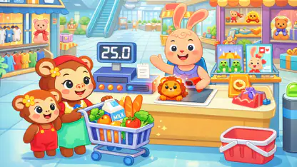 Supermarkt Kinder Einkauf Spaß