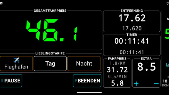 Taximeter. GPS-Taxi-Zähler.