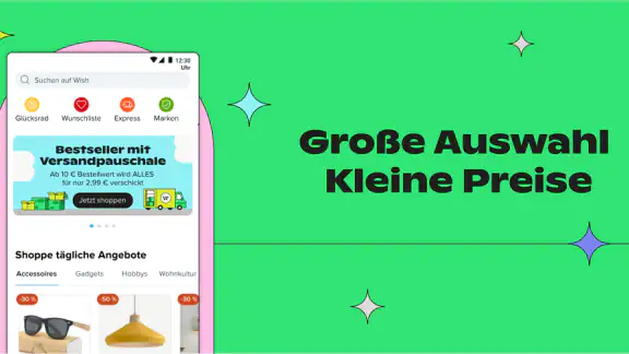 Wish: Shoppen und Sparen