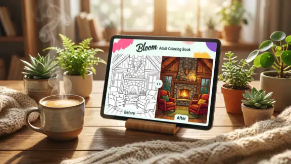 Adult Coloring Book - Bloom