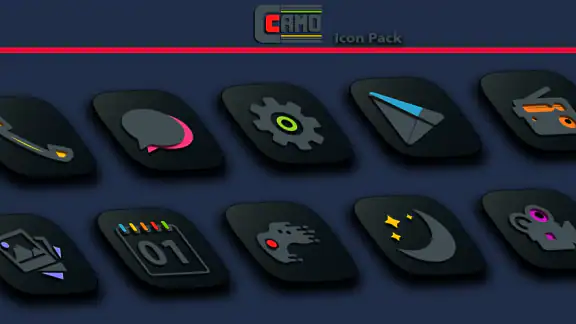 Camo Dark Icon Pack
