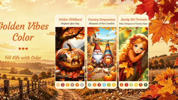 Golden Autumn: Color by Number