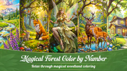 Magical Forest Color by Number
