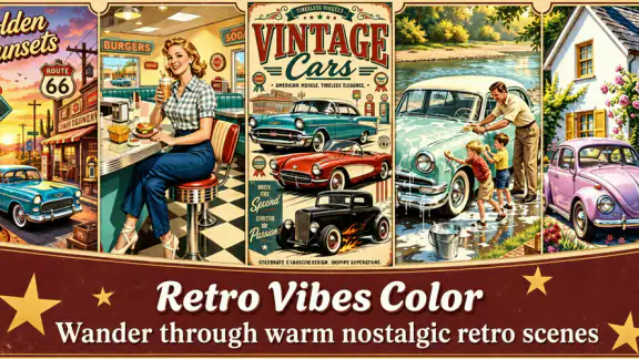 Retro Vibes Paint by Number