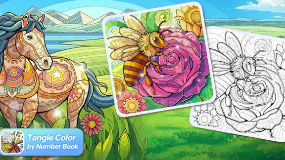 Tangle Color by Number Book