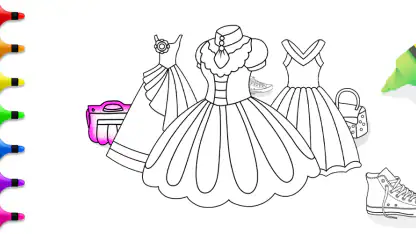 Dress Coloring Game Glitter