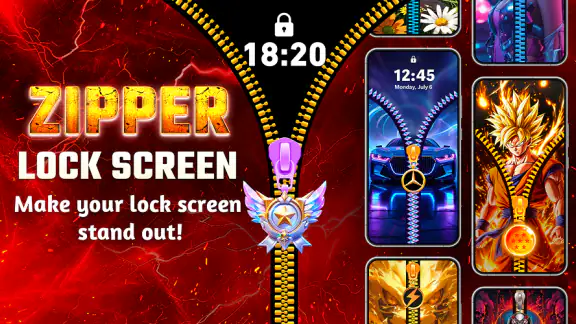 Zipper Lock Screen, Wallpapers