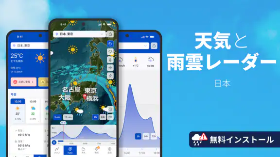 天気と雨雲レーダー予報