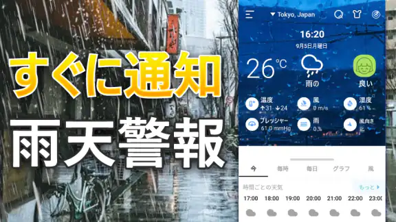 天気予報 - 明日 の 天気, 今日 の 天気