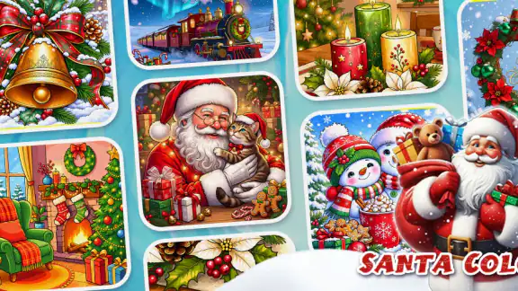 Santa Color By Number Games