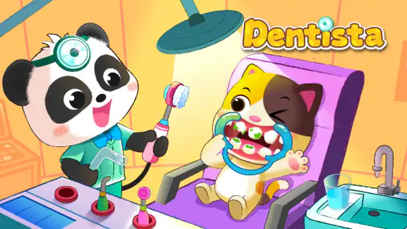 Bebê Panda: cuidado dental