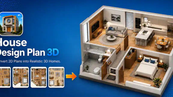 Planta baixa de casa em 3D
