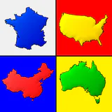 世界のすべての国の地図 : 地理学に関するクイズ