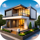 Planta baixa de casa em 3D icon
