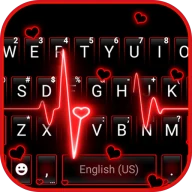 Neon Red Heartbeat Themen icon