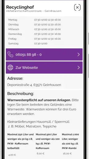 Abfallapp MKK screenshot