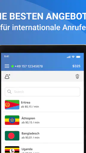 Telz — Internationale Anrufe screenshot