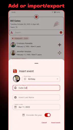 Birday - Birthday Manager screenshot