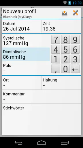Blutdruck (MyDiary) screenshot