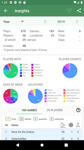 Board Game Stats screenshot