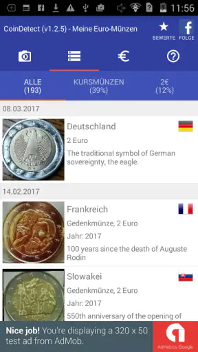 CoinDetect für Euro-Sammler screenshot