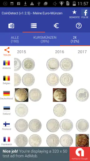 CoinDetect für Euro-Sammler screenshot