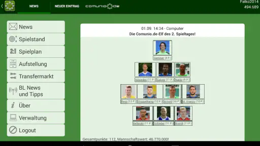 Comunio screenshot