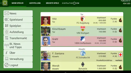 Comunio screenshot