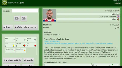 Comunio screenshot