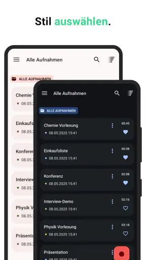 Diktiergerät screenshot
