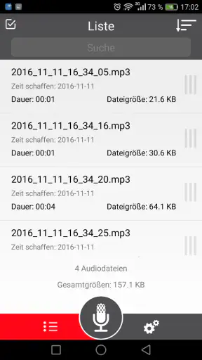 Diktiergerät screenshot