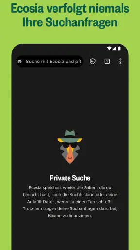 Ecosia Klimapositiver Browser screenshot
