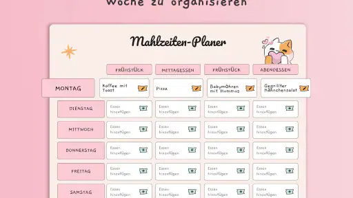 Essensplan erstellen, vorlage screenshot 12
