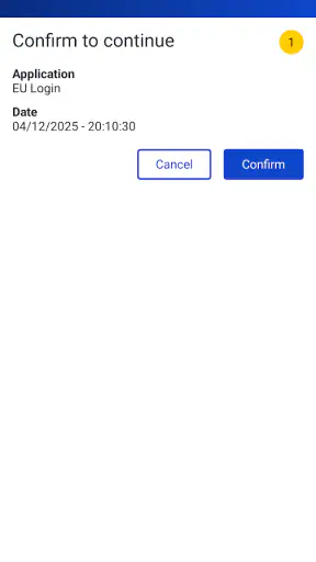 EU Login screenshot