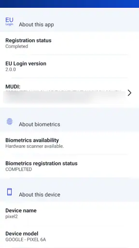 EU Login screenshot