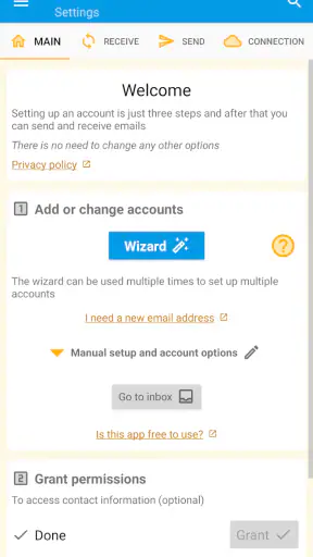 FairEmail, privacy aware email screenshot