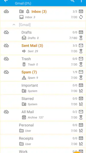 FairEmail, privacy aware email screenshot