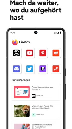 Firefox: internet browser screenshot