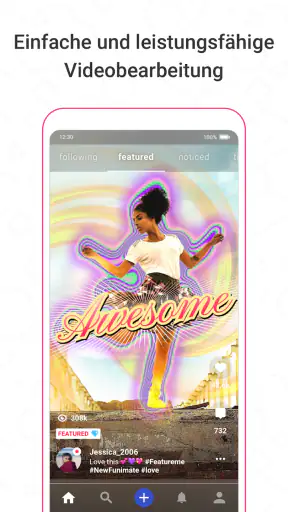 Funimate Videobearbeitung App screenshot