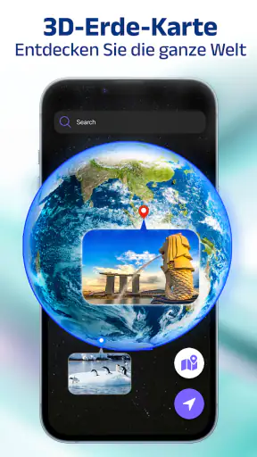GPS-Navigation: 3D Weltkarte screenshot