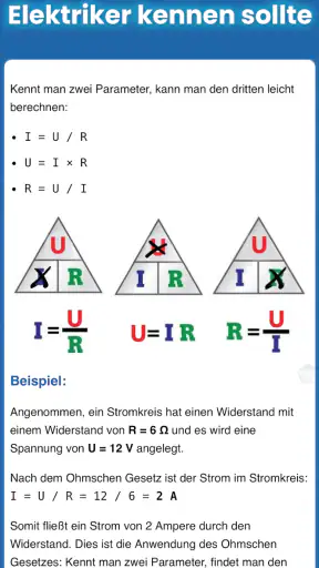 Handbuch für Elektriker screenshot