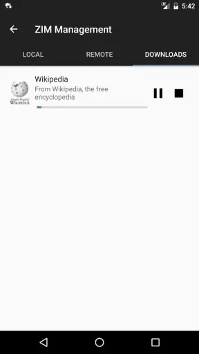 Kiwix, Wikipedia offline screenshot