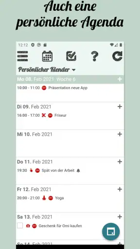 Klender, Familienagenda screenshot