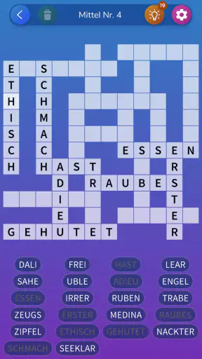 Kreuzgitter Worträtsel screenshot