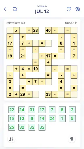 Mathematik-Puzzles - Crossmath screenshot