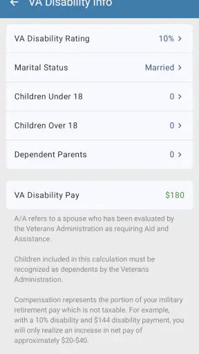 Military Retirement screenshot