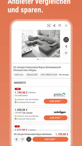 moebel.de: Möbel, Deko, Lampen screenshot